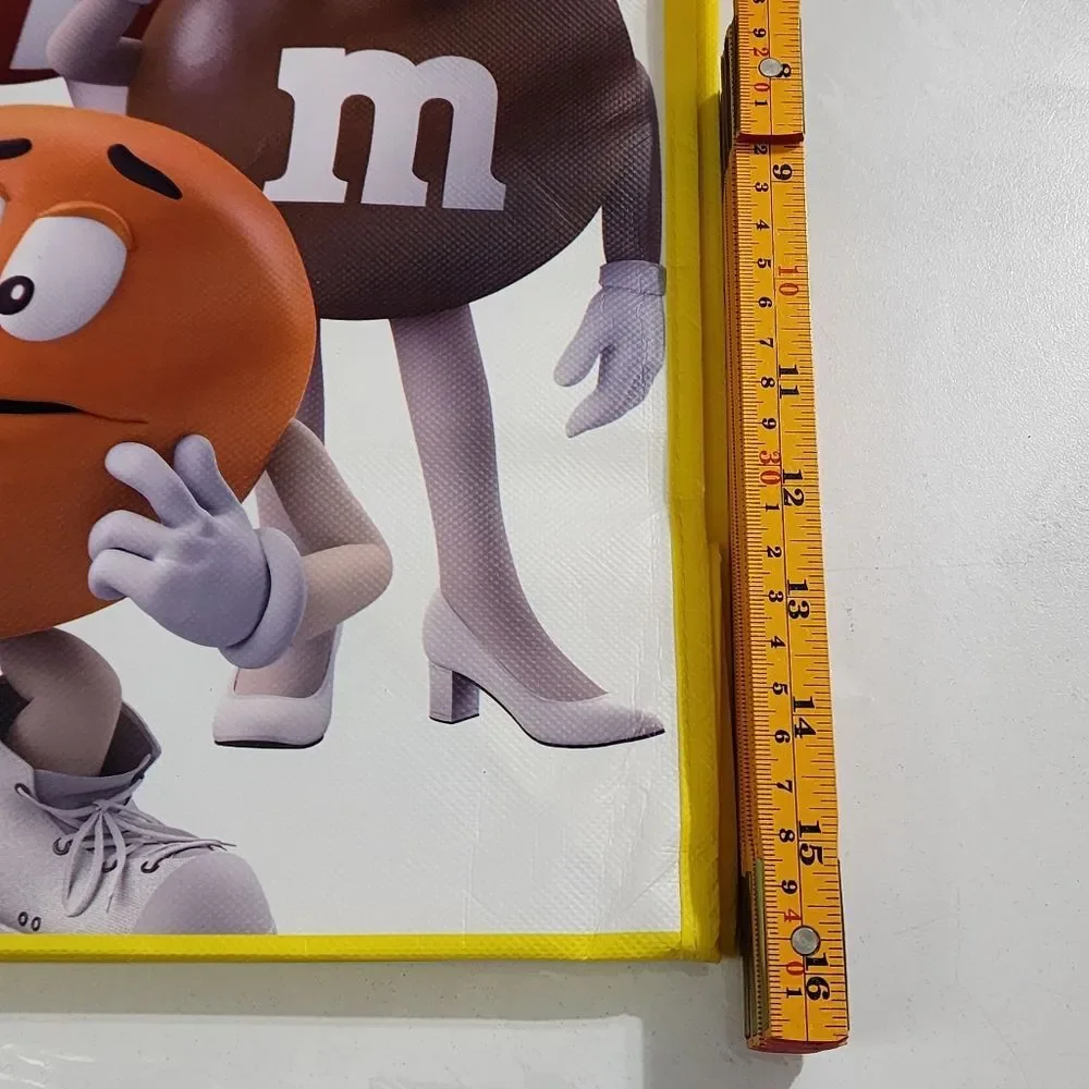 M&M's World 2024 Recyclable Thick Colorful Character Yellow Tote Bag